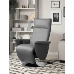 Beliani TV-fauteuil PRIME - Grijs Kunstleer -Puur Woood Winkel f51407b72d1c43db8609edaa081dbdef