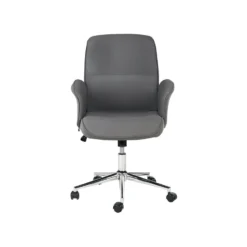 Beliani Bureaustoel RAVISHING - Grijs Polyester -Puur Woood Winkel f5884402a3c046ada141d8c310d12347
