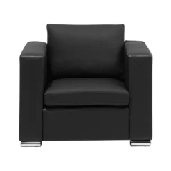 Beliani Fauteuil HELSINKI - Zwart Leer -Puur Woood Winkel f5a2b002574a4443b15e1163e24b8a36