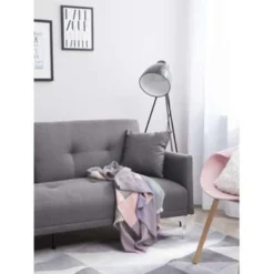 Beliani Slaapbank - LUCAN Grijs Polyester -Puur Woood Winkel f69e4fda926842babe1c26f6898cc4f2