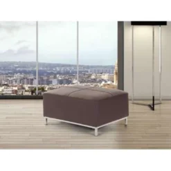 Beliani Ottomaan OSLO - Bruin Leer -Puur Woood Winkel f8df342431cd41a2b0e33c27a7d737dc