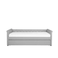 Beliani Kinderbed LIBOURNE - Grijs Polyester -Puur Woood Winkel f903c5a5084e4dee93a30916866d8de0