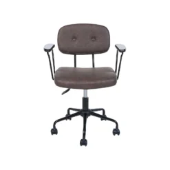 Beliani Bureaustoel ALGERITA - Bruin Kunstleer -Puur Woood Winkel fa71be3fb07f465d8a031752fde467df