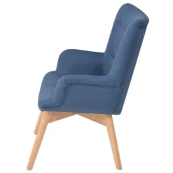 VidaXL Fauteuil Met Voetenbankje Stof Blauw -Puur Woood Winkel fb2d62b977bd4f64b67a6b0fffe5d312