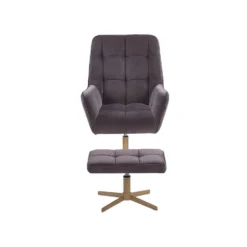 Beliani Fauteuil MOLLE - Grijs Fluweel -Puur Woood Winkel fdc95375c61f49838bc49f3f65bc0119