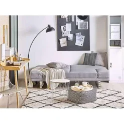 Beliani Slaapbank - YORK Grijs Polyester -Puur Woood Winkel ffb4145eac204473a35033ca00db3eba